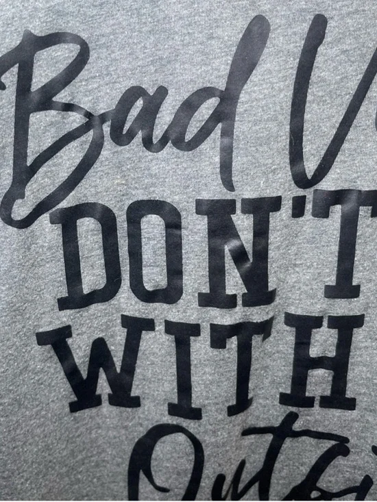 Bella + Canvas Women’s Graphic Tee Bad Vibes Don't Go With My Outfit Tee Size L - Picture 2 of 5